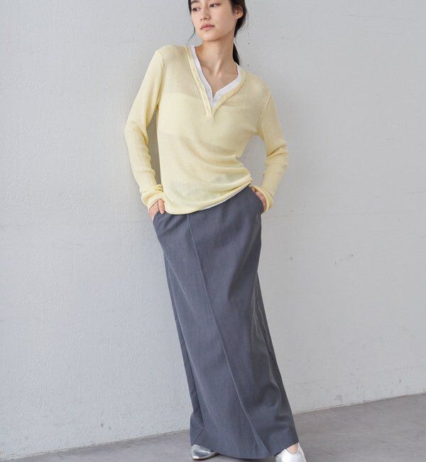  「【26SS予約】ウエストデザインスカート」|スカート|グレー