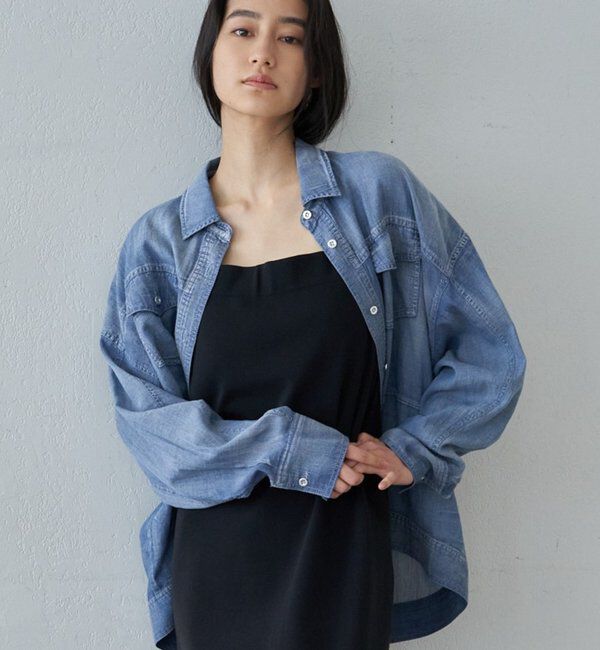  「【26SS予約】シアーデニムシャツ」|シャツ・ブラウス|サックスブルー