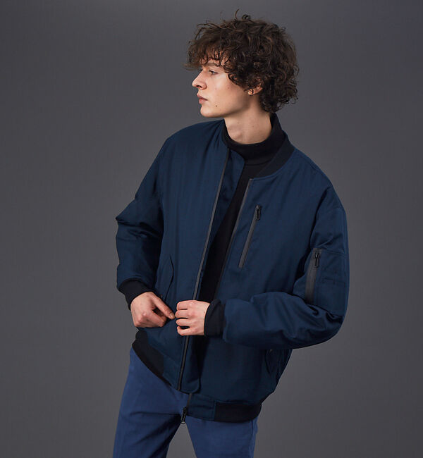 ABAHOUSE「【WWS / ワークウェアスーツ】洗えるMA-1 ブルゾン」|ブルゾン・スタジャン|ネイビー