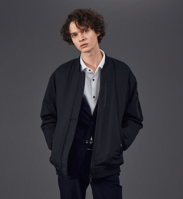 ABAHOUSE「【WWS / ワークウェアスーツ】洗えるMA-1 ブルゾン」|ブルゾン・スタジャン|ダークネイビー