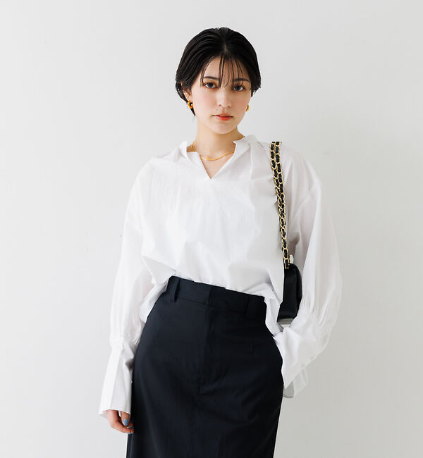 Rouge vif「【一部店舗限定】スリーブデザインスキッパーブラウス」|シャツ・ブラウス|