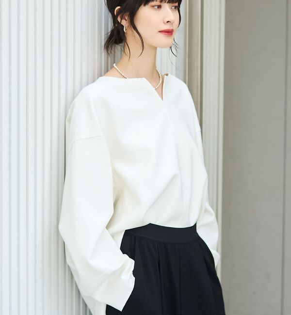 Rouge vif「ダブルフェイスプルオーバーブラウス【予約】」|シャツ・ブラウス|