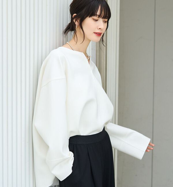 Rouge vif「ダブルフェイスプルオーバーブラウス【予約】」|シャツ・ブラウス|