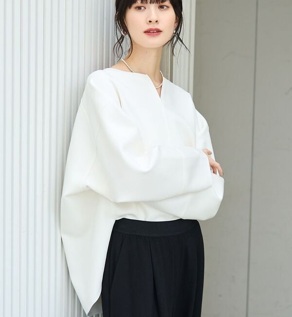 Rouge vif「ダブルフェイスプルオーバーブラウス【予約】」|シャツ・ブラウス|