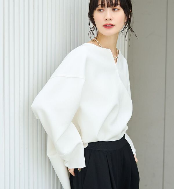 Rouge vif「ダブルフェイスプルオーバーブラウス【予約】」|シャツ・ブラウス|