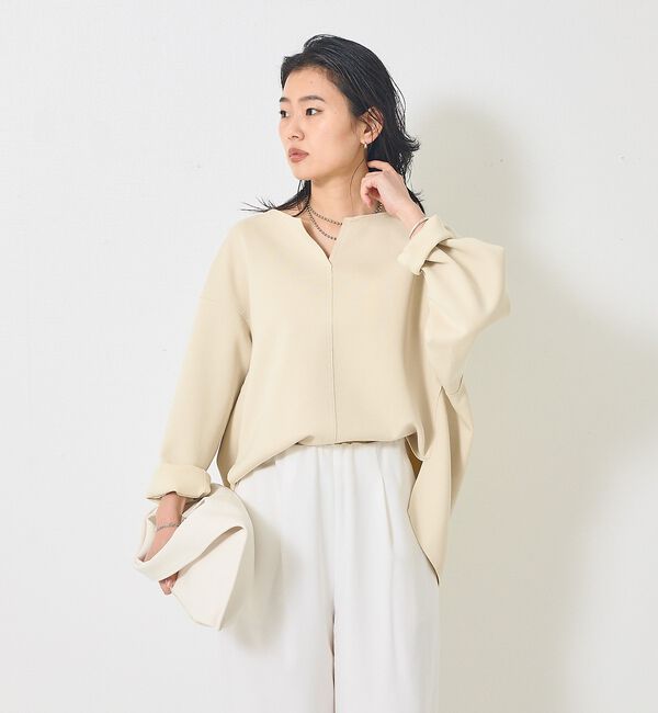 Rouge vif「ダブルフェイスプルオーバーブラウス【予約】」|シャツ・ブラウス|