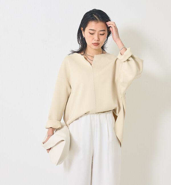 Rouge vif「ダブルフェイスプルオーバーブラウス【予約】」|シャツ・ブラウス|