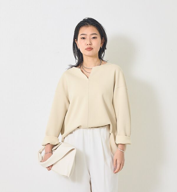 Rouge vif「ダブルフェイスプルオーバーブラウス【予約】」|シャツ・ブラウス|