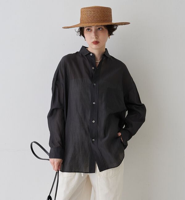 Rouge vif「【TICCA/ティッカ】コットンシルクスクエアビッグシャツuni【予約】」|シャツ・ブラウス|