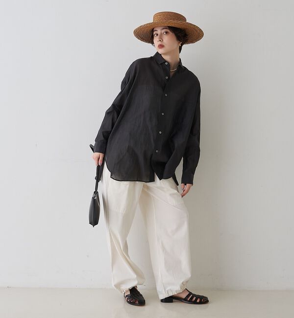 Rouge vif「【TICCA/ティッカ】コットンシルクスクエアビッグシャツuni【予約】」|シャツ・ブラウス|