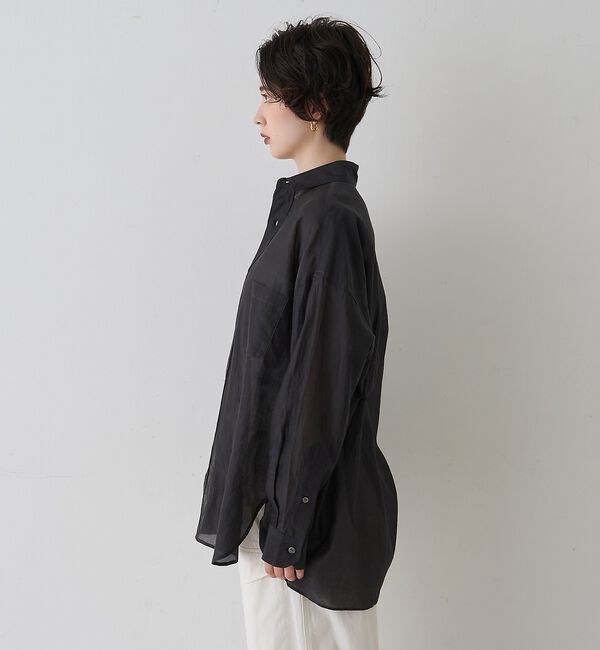 Rouge vif「【TICCA/ティッカ】コットンシルクスクエアビッグシャツuni【予約】」|シャツ・ブラウス|