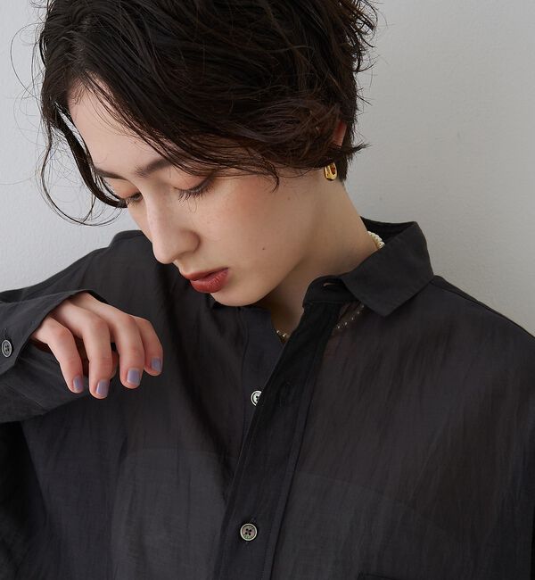 Rouge vif「【TICCA/ティッカ】コットンシルクスクエアビッグシャツuni【予約】」|シャツ・ブラウス|