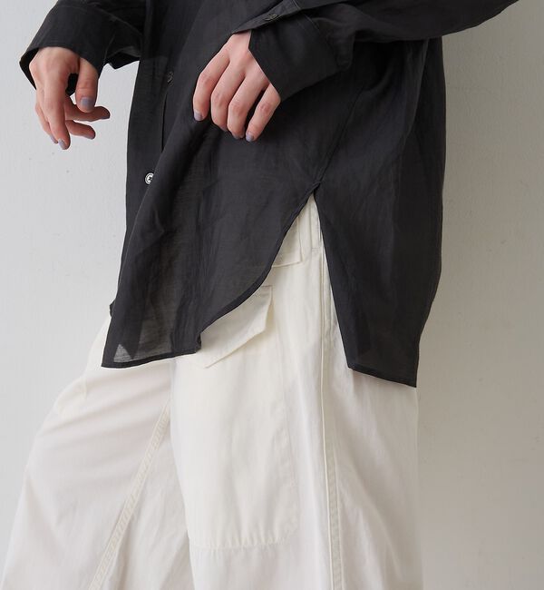 Rouge vif「【TICCA/ティッカ】コットンシルクスクエアビッグシャツuni【予約】」|シャツ・ブラウス|