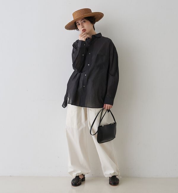 Rouge vif「【TICCA/ティッカ】コットンシルクスクエアビッグシャツuni【予約】」|シャツ・ブラウス|