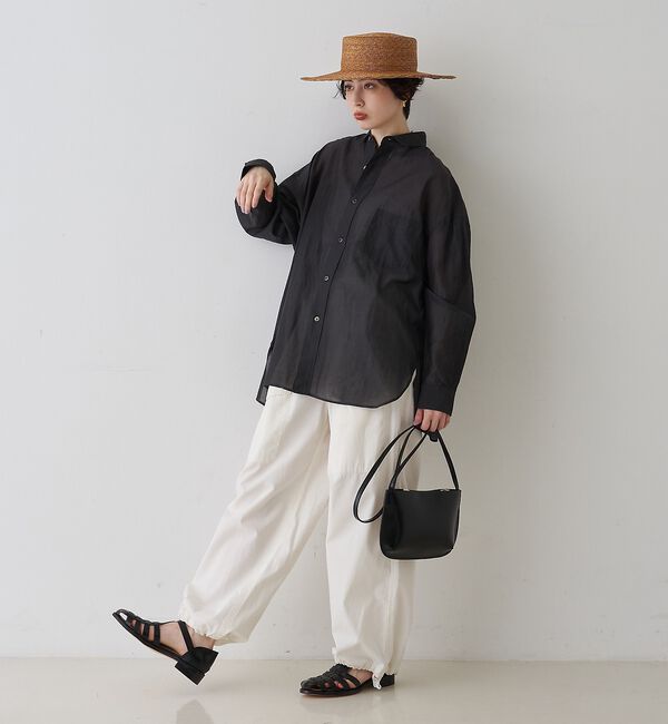 Rouge vif「【TICCA/ティッカ】コットンシルクスクエアビッグシャツuni【予約】」|シャツ・ブラウス|