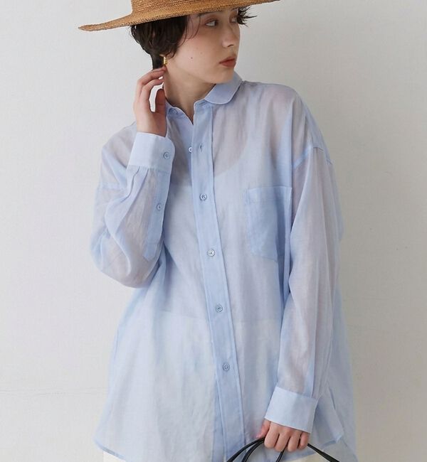 Rouge vif「【TICCA/ティッカ】コットンシルクスクエアビッグシャツuni【予約】」|シャツ・ブラウス|