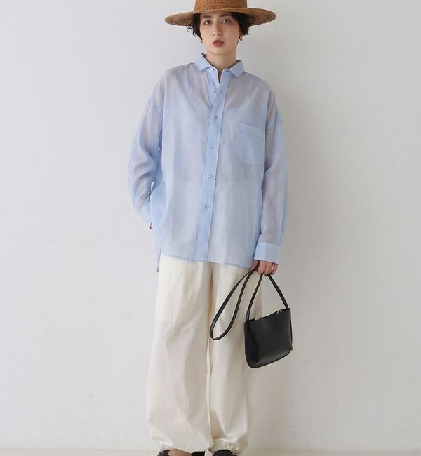 Rouge vif「【TICCA/ティッカ】コットンシルクスクエアビッグシャツuni【予約】」|シャツ・ブラウス|