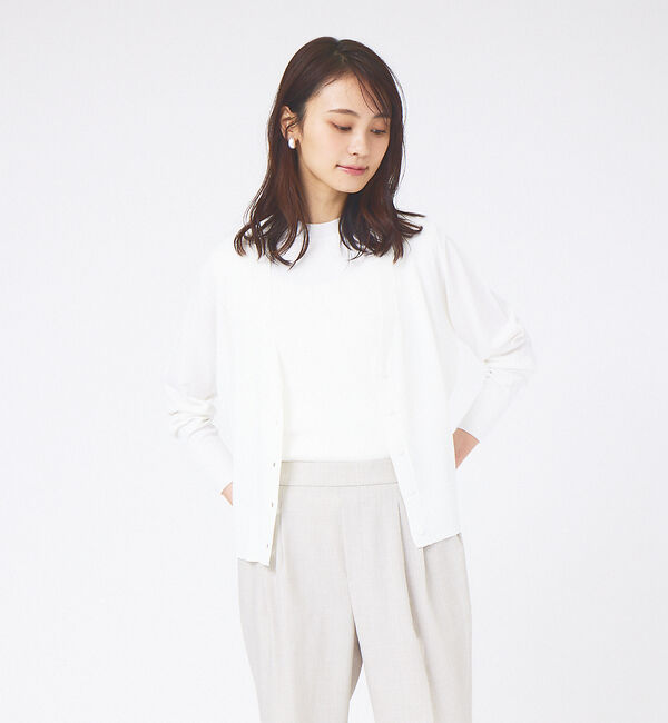 abahouse mavie「ウォッシャブルカーディガン」|カーディガン|ホワイト