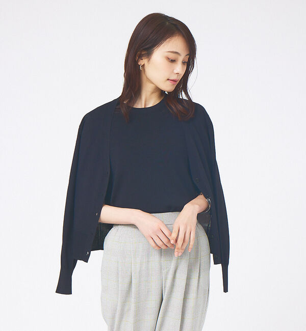 abahouse mavie「ウォッシャブルカーディガン」|カーディガン|ブラック