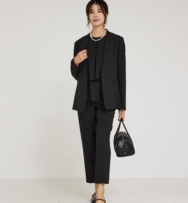 abahouse mavie「【エニデイカセット】ノーカラージャケット＆バックフレアパンツセットアップ」|スーツ|