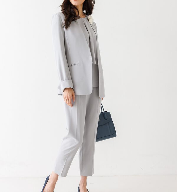 abahouse mavie「【エニデイカセット】ノーカラージャケット＆バックフレアパンツセットアップ」|スーツ|