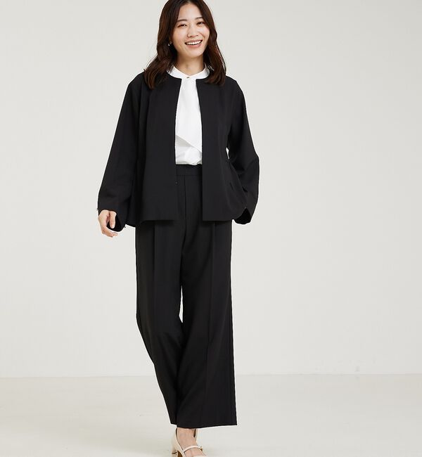 abahouse mavie「【WEB Domani掲載】【セットアップ対応/エニデイカセット】ノーカラーボレ」|ノーカラージャケット|