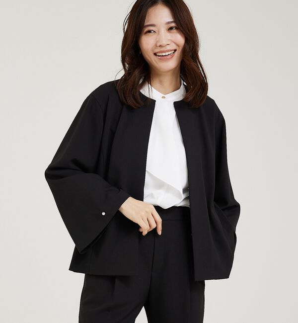 abahouse mavie「【WEB Domani掲載】【セットアップ対応/エニデイカセット】ノーカラーボレ」|ノーカラージャケット|