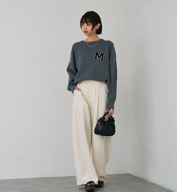 abahouse mavie「【後ろウエストゴム】ダブルクロスカーブパンツ」|その他|