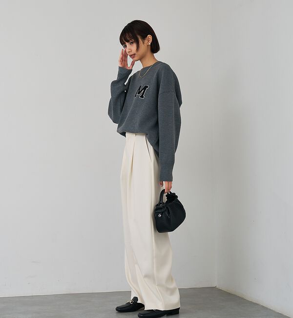 abahouse mavie「【後ろウエストゴム】ダブルクロスカーブパンツ」|その他|