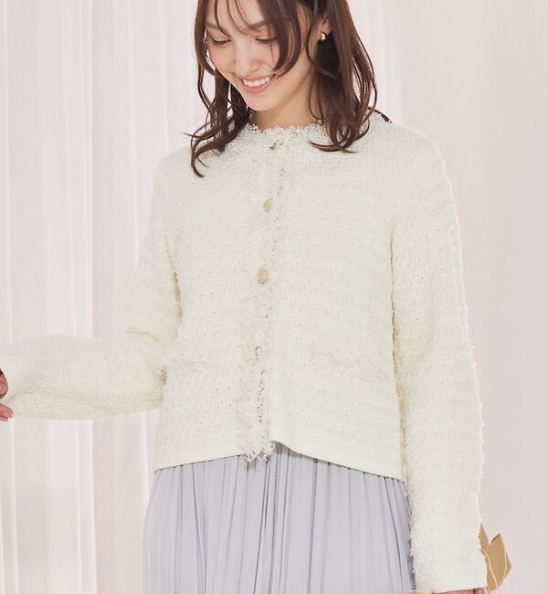 abahouse mavie「ツィードニットジャケット」|カーディガン|