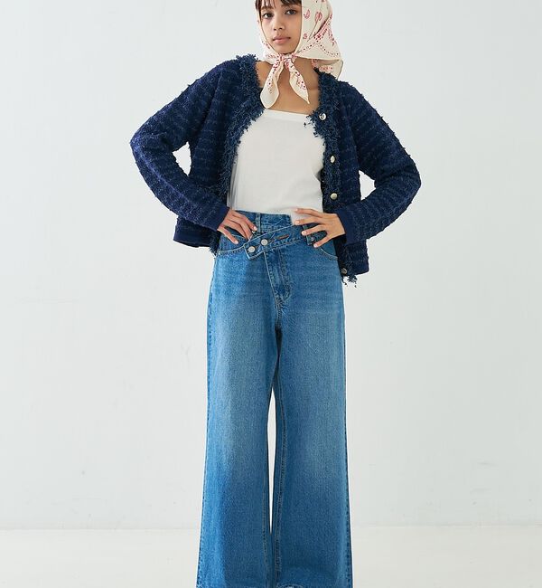 abahouse mavie「ツィードニットジャケット」|カーディガン|