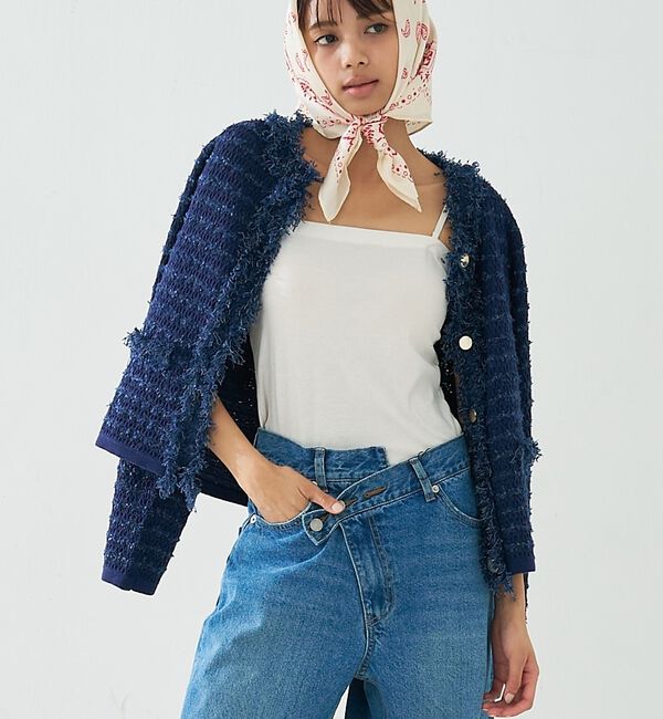 abahouse mavie「ツィードニットジャケット」|カーディガン|