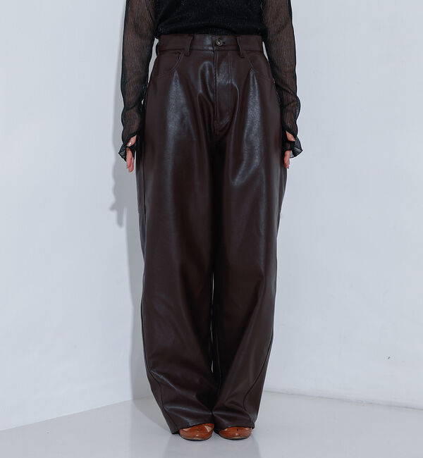 NOMINE「フェイクレザー カーブ パンツ」|その他|