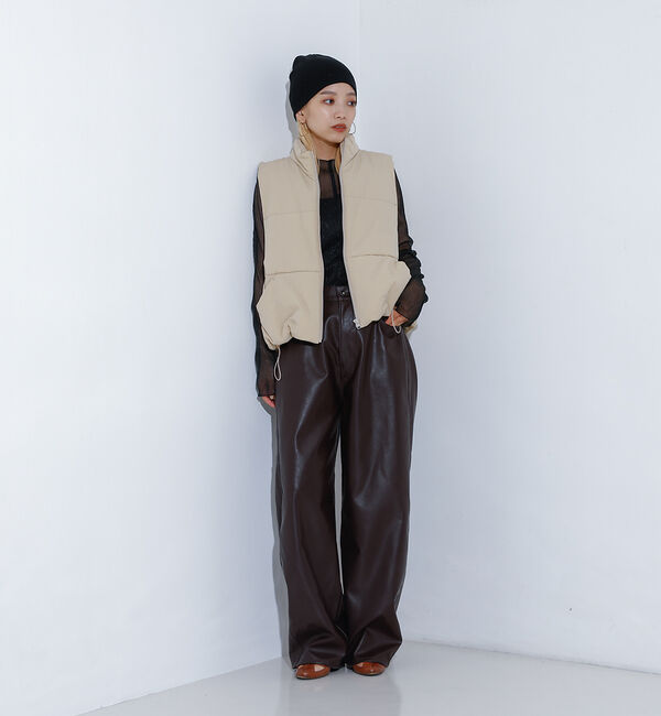 NOMINE「フェイクレザー カーブ パンツ」|その他|