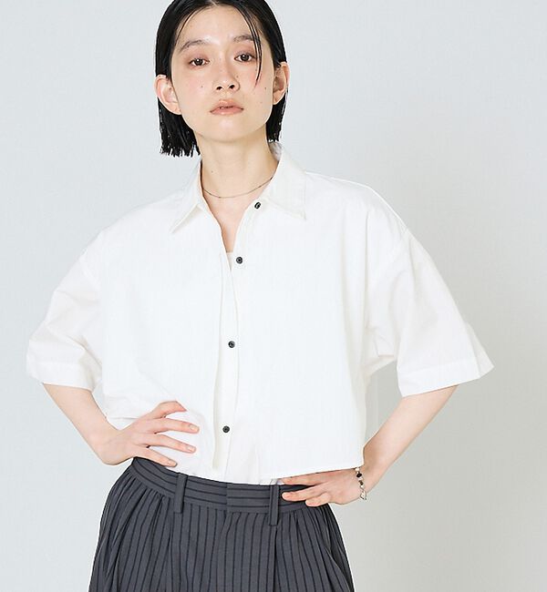 NOMINE「ロングヨーク ハーフスリーブ/半袖 シャツ【予約】」|シャツ・ブラウス|ホワイト系その他1