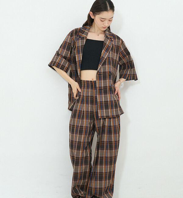 NOMINE「【セットアップ対応】チェック タックパンツ【予約】」|その他|