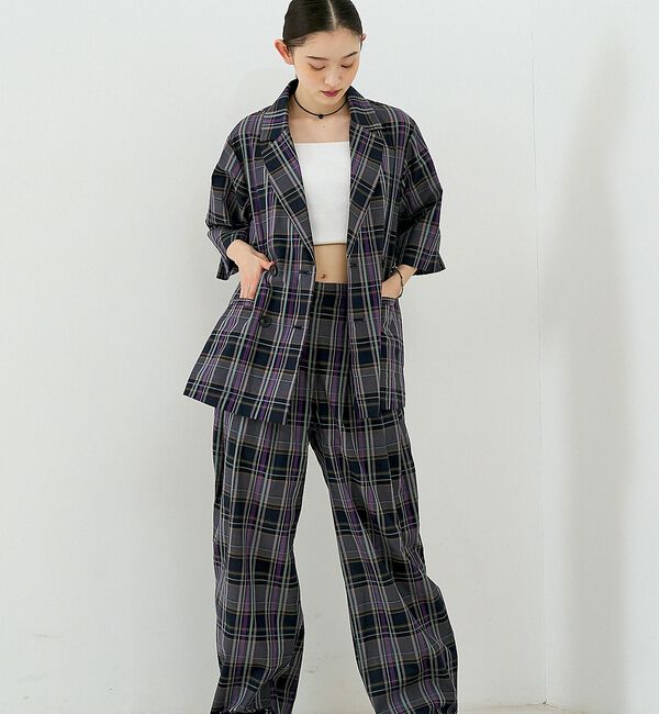 NOMINE「【セットアップ対応】チェック タックパンツ【予約】」|その他|