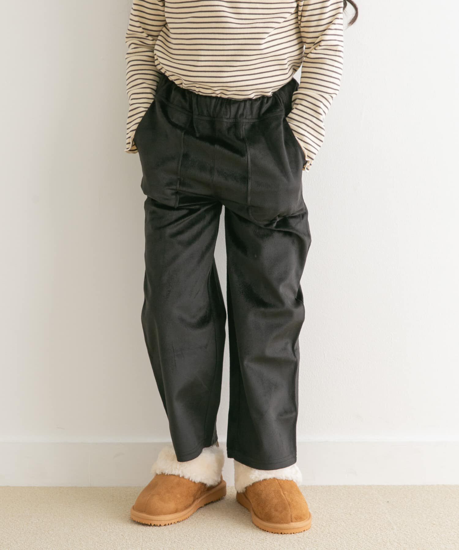 URBAN RESEARCH DOORS「『WEB/一部店舗限定サイズ』ベロアイージーパンツ(KIDS)」|その他|ブラック