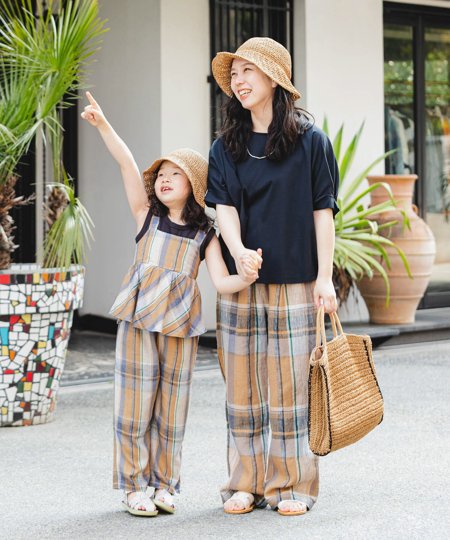 URBAN RESEARCH DOORS「『セットアップ対応/親子リンク』レーヨンリネンイージーパンツ(KIDS)」|その他|イエロー