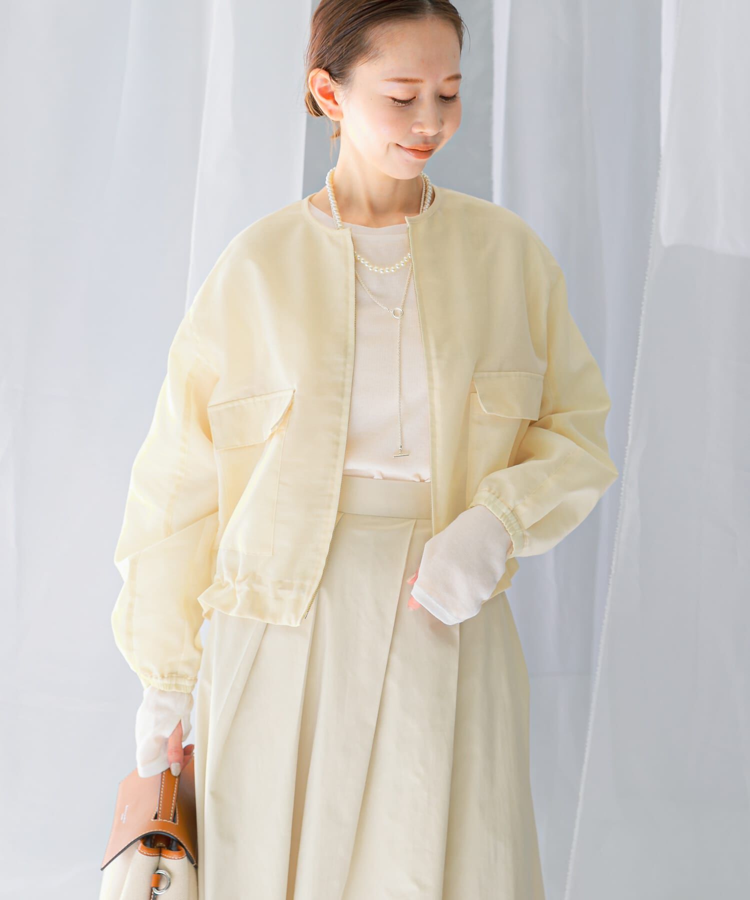 URBAN RESEARCH ROSSO「オーガンジーシアーブルゾン」|ブルゾン・スタジャン|