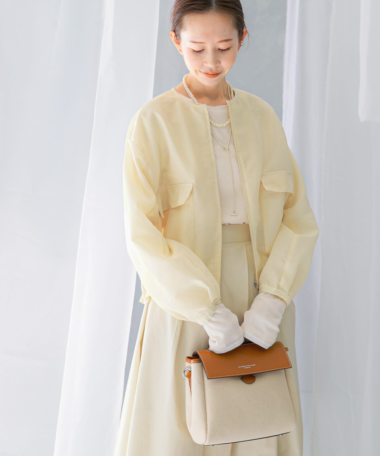 URBAN RESEARCH ROSSO「オーガンジーシアーブルゾン」|ブルゾン・スタジャン|