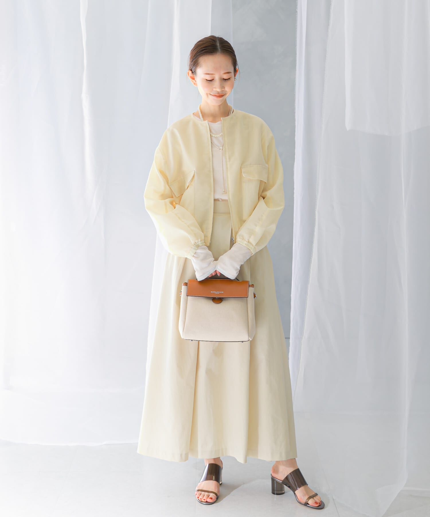 URBAN RESEARCH ROSSO「オーガンジーシアーブルゾン」|ブルゾン・スタジャン|