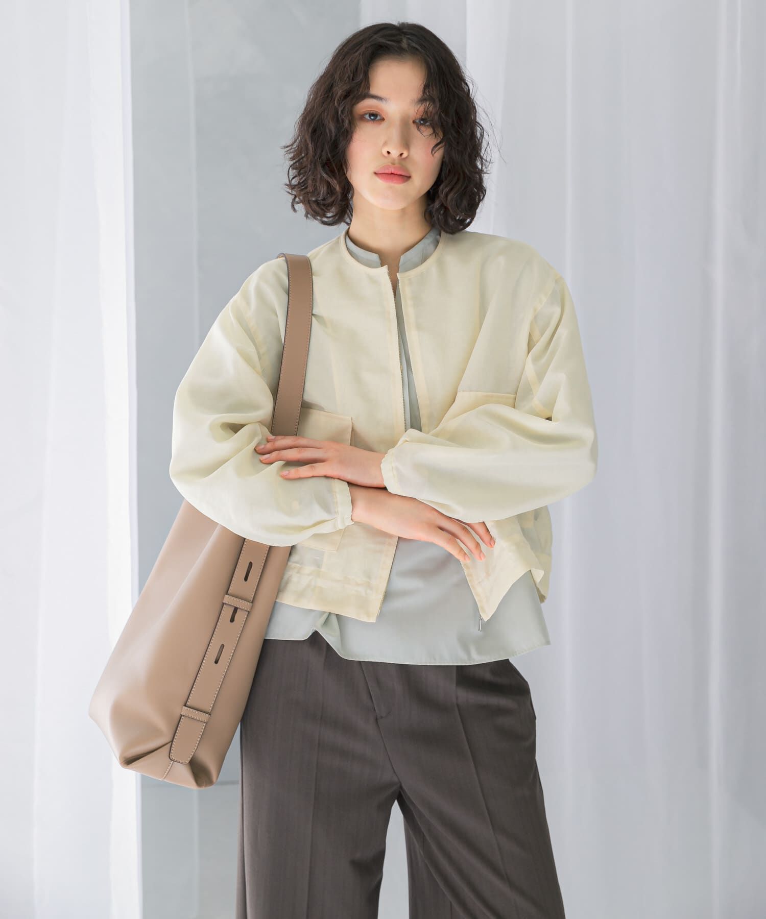 URBAN RESEARCH ROSSO「オーガンジーシアーブルゾン」|ブルゾン・スタジャン|