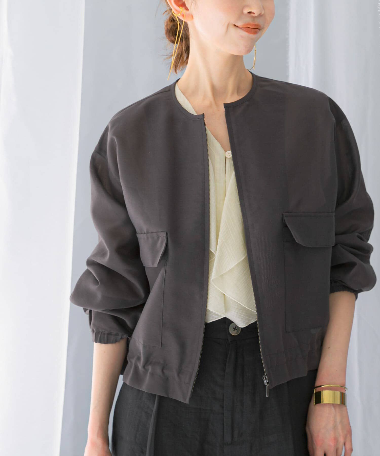 URBAN RESEARCH ROSSO「オーガンジーシアーブルゾン」|ブルゾン・スタジャン|