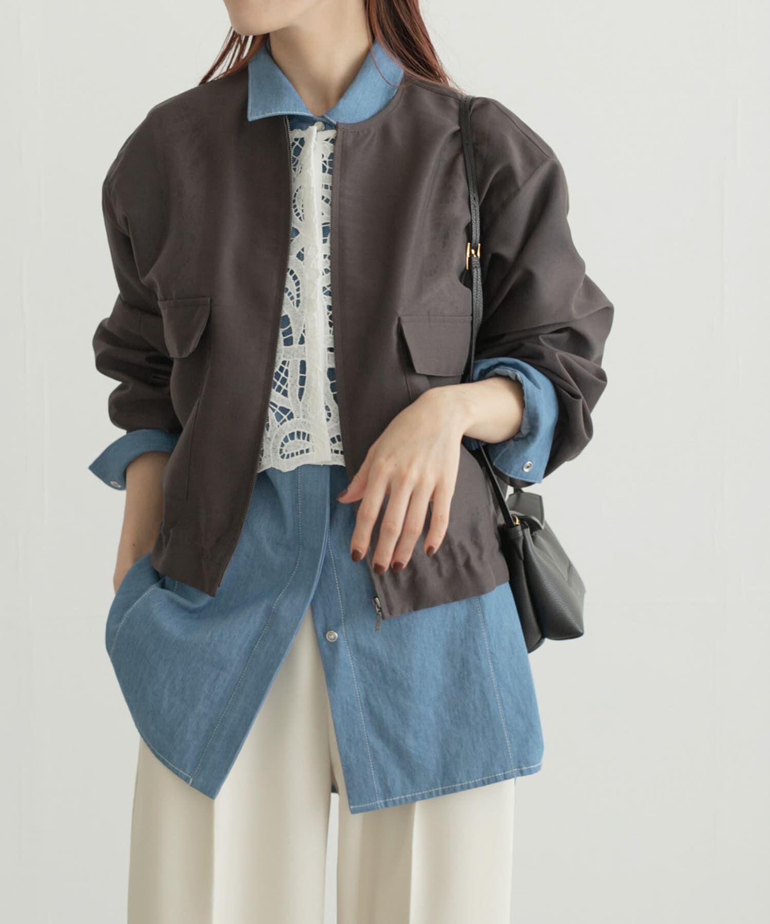 URBAN RESEARCH ROSSO「オーガンジーシアーブルゾン」|ブルゾン・スタジャン|