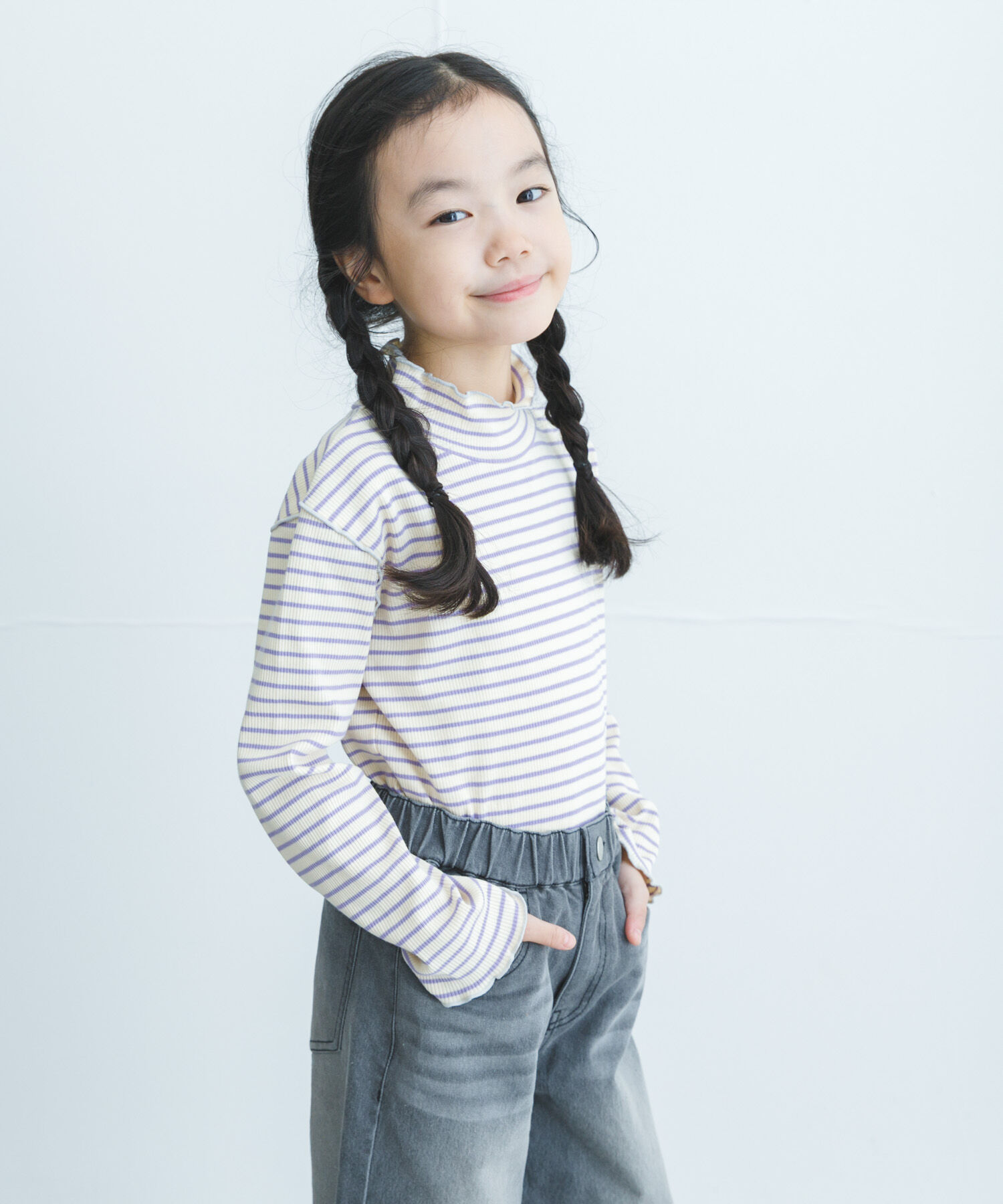 URBAN RESEARCH DOORS「『WEB/一部店舗限定サイズ』ボーダーフリルリブハイネック(KIDS)」|その他|