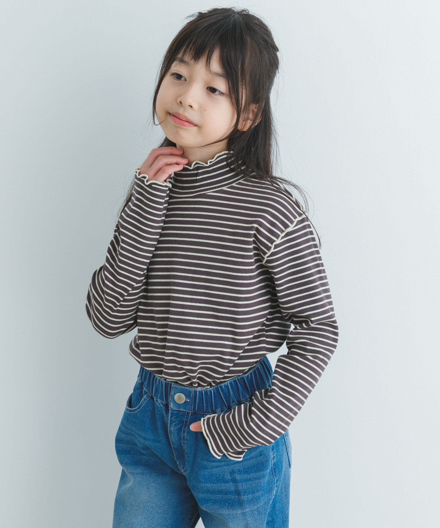 URBAN RESEARCH DOORS「『WEB/一部店舗限定サイズ』ボーダーフリルリブハイネック(KIDS)」|その他|