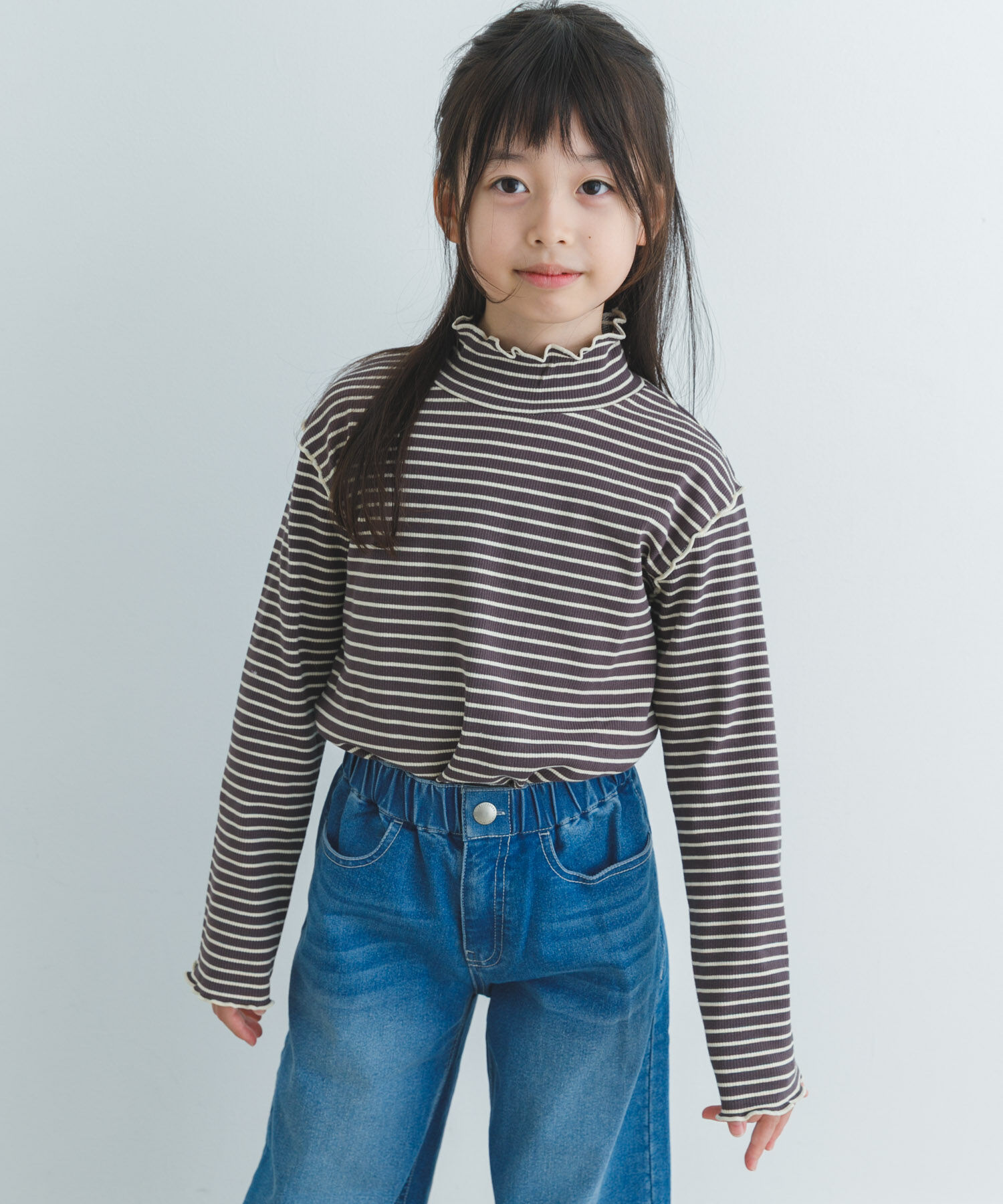 URBAN RESEARCH DOORS「『WEB/一部店舗限定サイズ』ボーダーフリルリブハイネック(KIDS)」|その他|