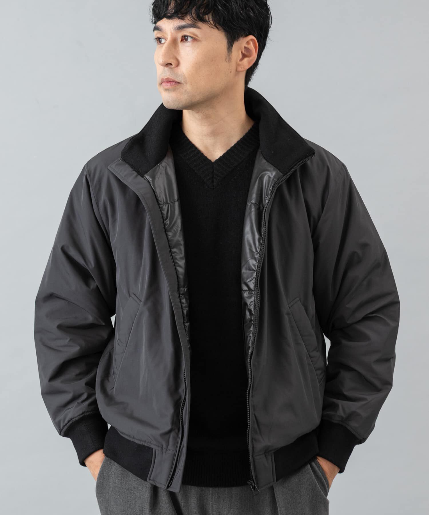 URBAN RESEARCH ROSSO「『XLサイズあり』NOUVELLE中綿スタンドブルゾン」|ブルゾン・スタジャン|チャコールグレー