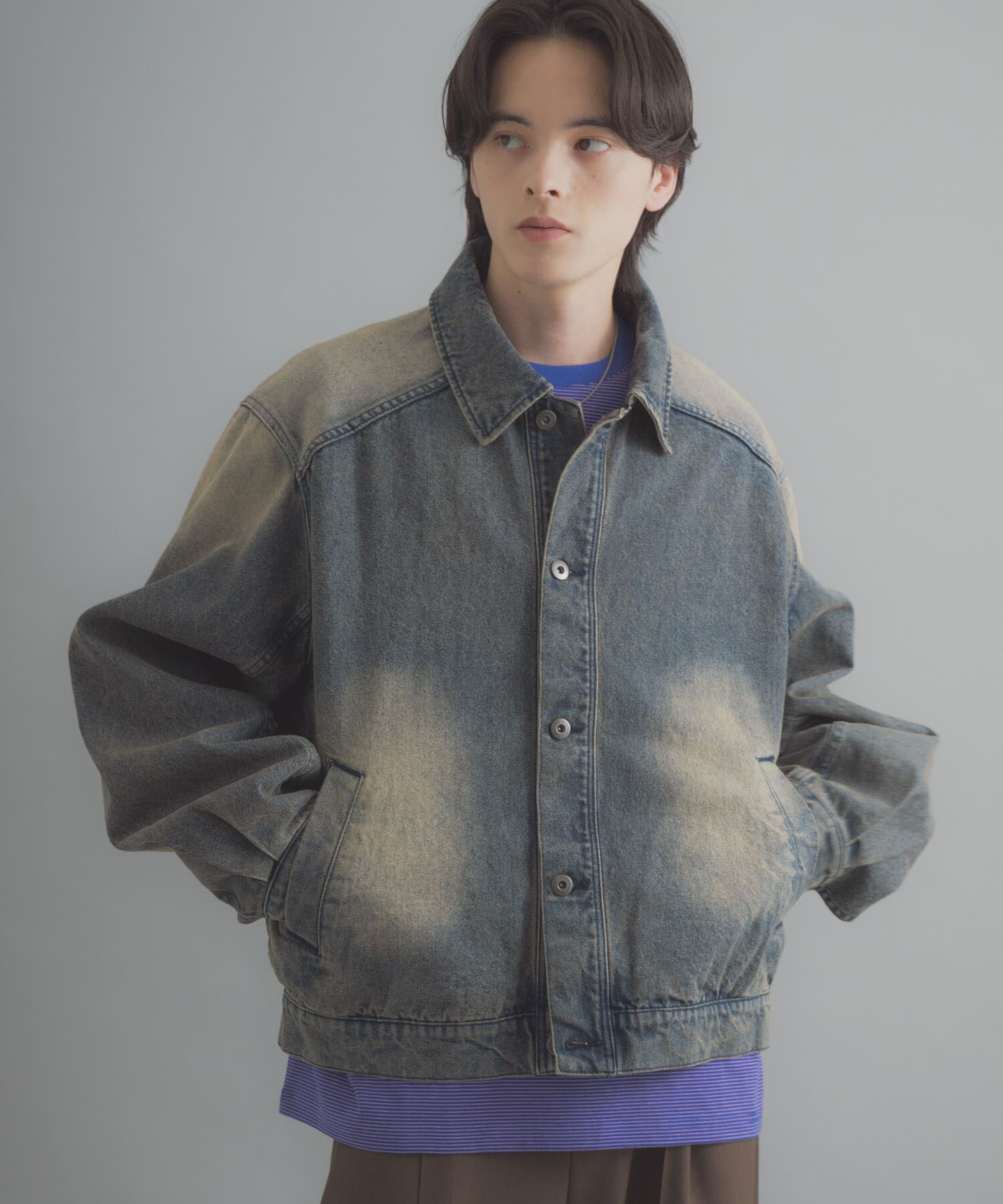 SENSE OF PLACE by URBAN RESEARCH「ヴィンテージライクデニムブルゾン」|デニムジャケット|